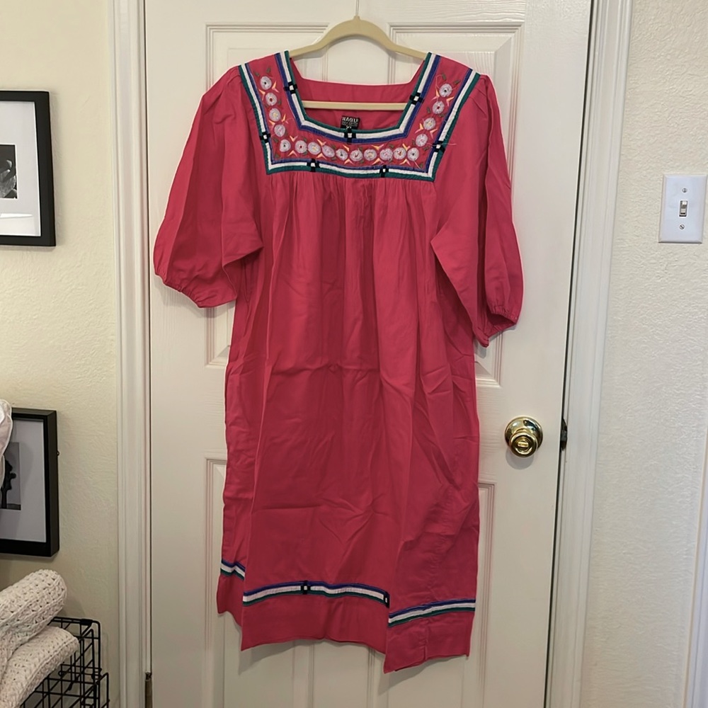 Hot pink house dress